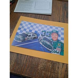 1990 Harry Gant Skull Bandit #33 Sam Bass Art NASCAR Driver Card 11x7 Food Lion